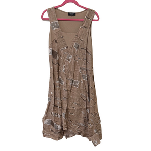 Avolto tan linen blend dress, small